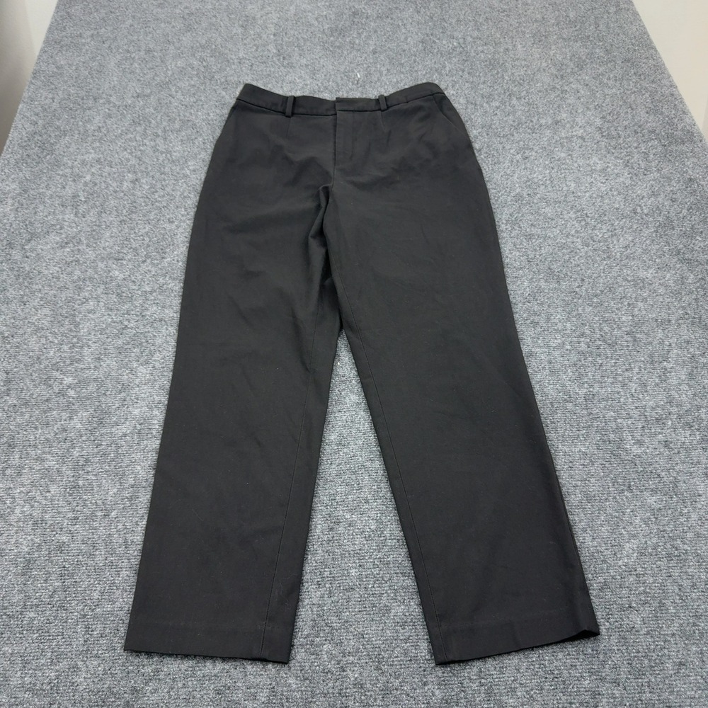 Uniqlo Pants Unisex M Black Polyester Rayon Stretch Smart Casual Trousers Office
